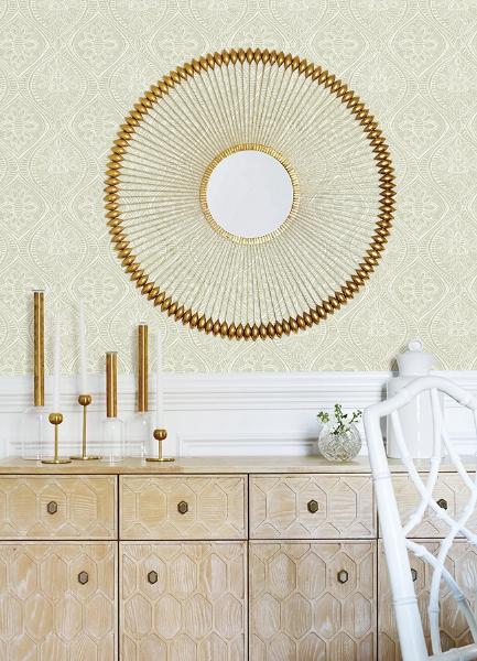 A Street Prints Scout Moss Floral Ogee Wallpaper