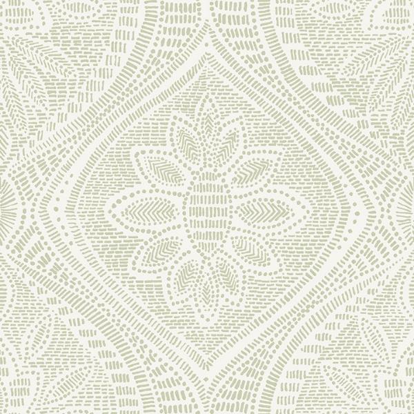 a street prints Scout Moss Floral Ogee Wallpaper