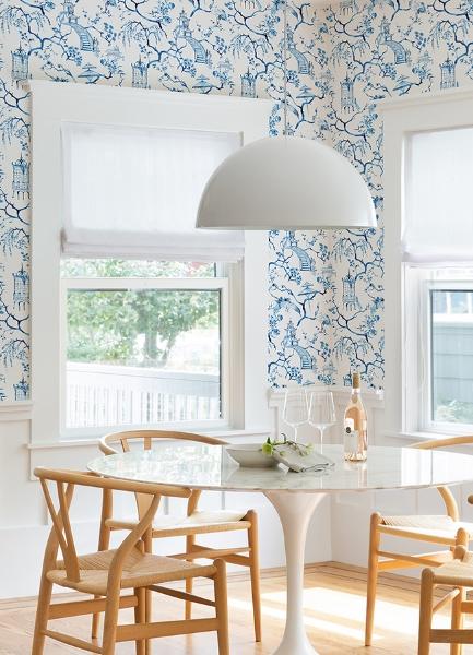 A Street Prints Serena Blue Chinoiserie Wallpaper