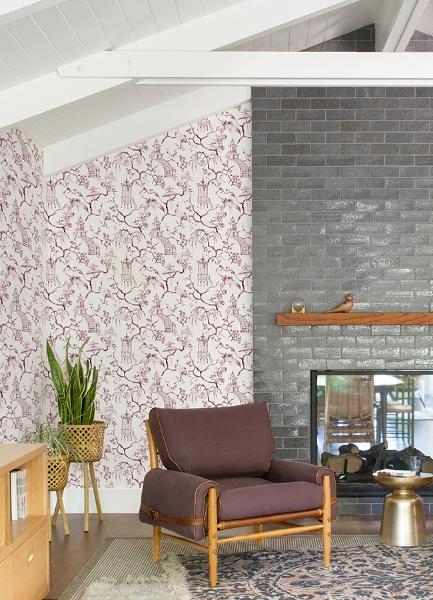 A Street Prints Serena Plum Chinoiserie Wallpaper