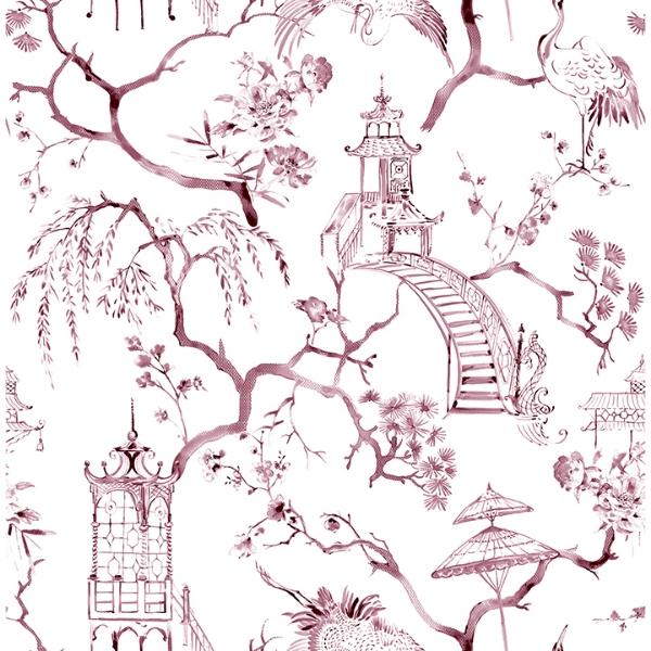 a street prints Serena Plum Chinoiserie Wallpaper