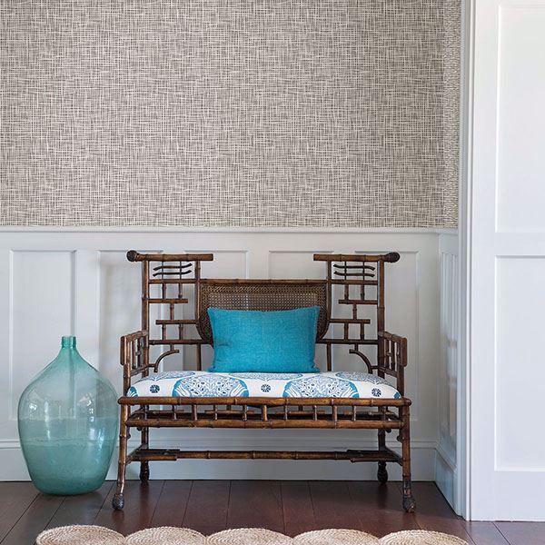 A Street Prints Shanti Grey Grid Wallpaper