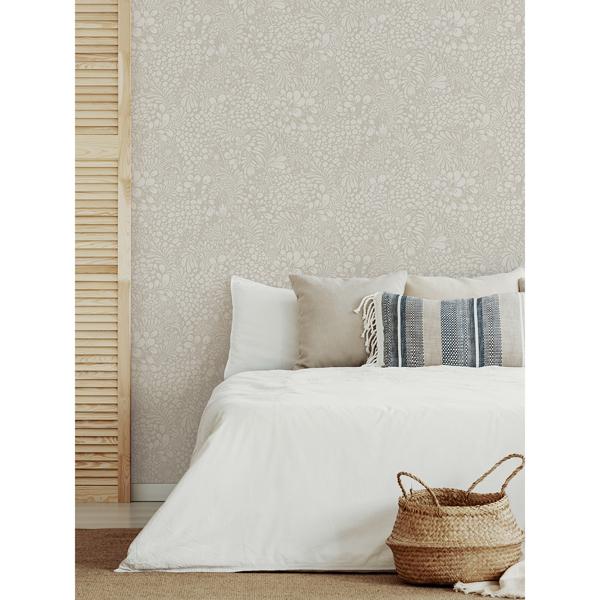 A Street Prints Siv Dark Grey Botanical Wallpaper
