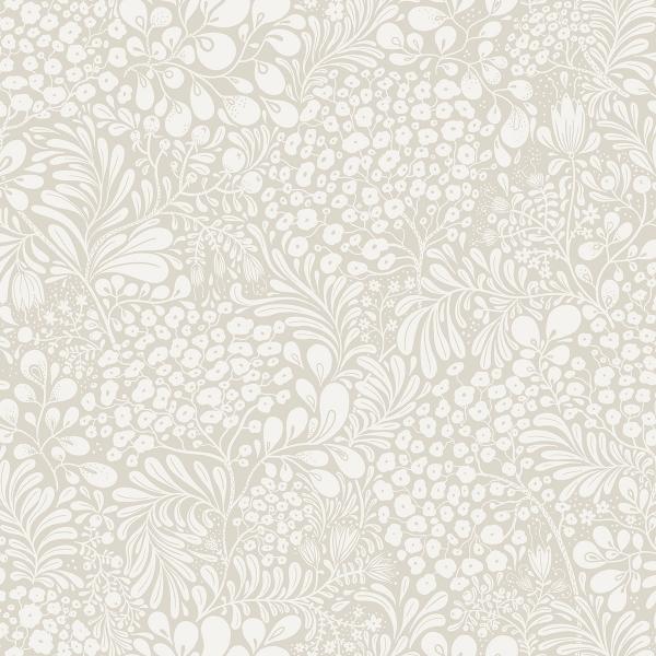 a street prints Siv Dark Grey Botanical Wallpaper