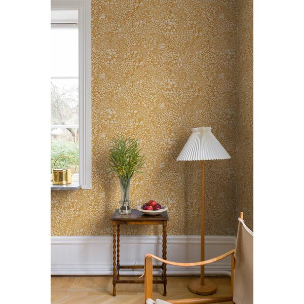 A Street Prints Siv Mustard Botanical Wallpaper