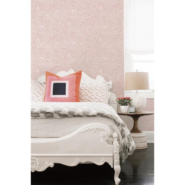 A Street Prints Siv Pink Botanical Wallpaper