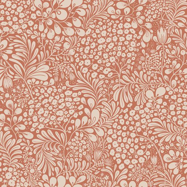 a street prints Siv Red Botanical Wallpaper