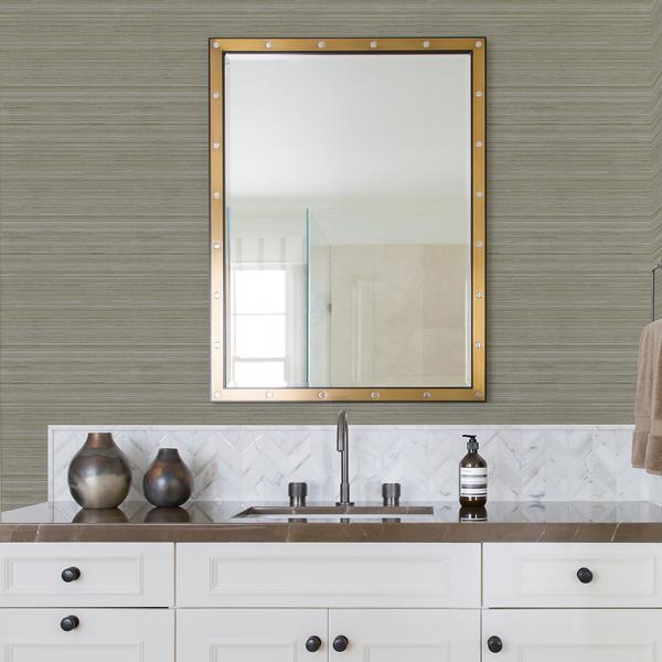 A Street Prints Skyler Olive Striped Wallpaper