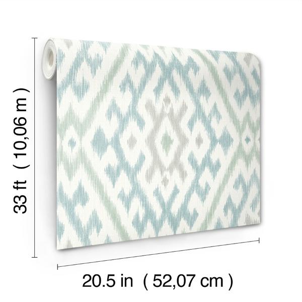 A Street Prints Solola Aqua Ikat Wallpaper