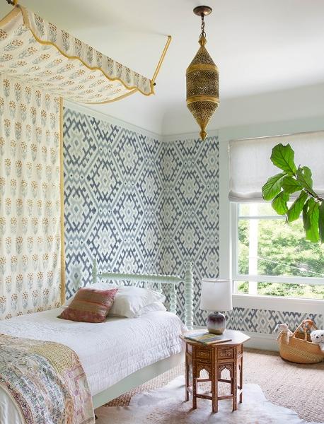 A Street Prints Solola Blue Ikat Wallpaper