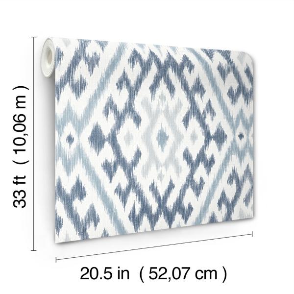 A Street Prints Solola Blue Ikat Wallpaper