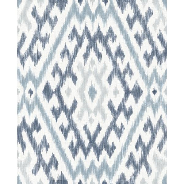 a street prints Solola Blue Ikat Wallpaper