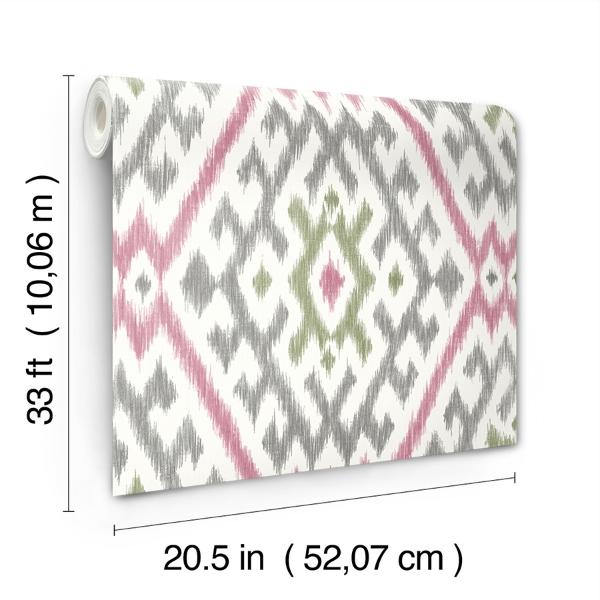 A Street Prints Solola Fuchsia Ikat Wallpaper