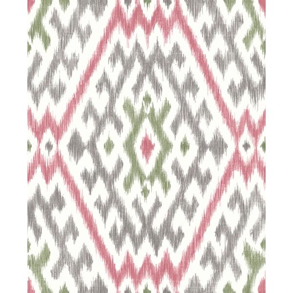 a street prints Solola Fuchsia Ikat Wallpaper