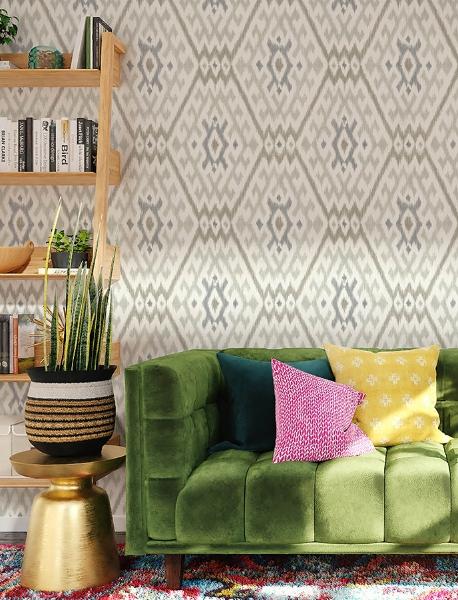 A Street Prints Solola Stone Ikat Wallpaper