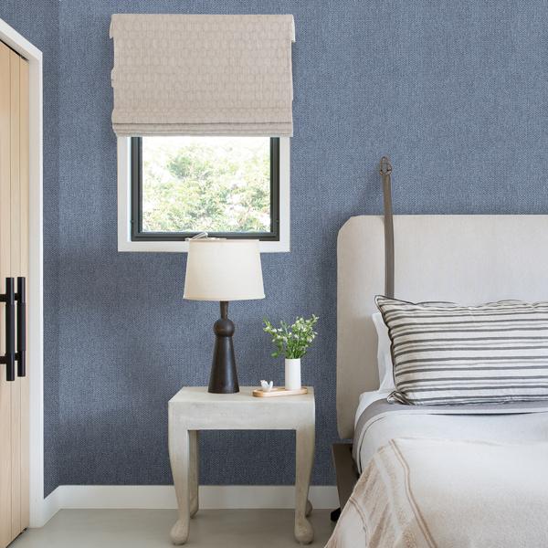 A Street Prints Sydney Navy Faux Linen Wallpaper