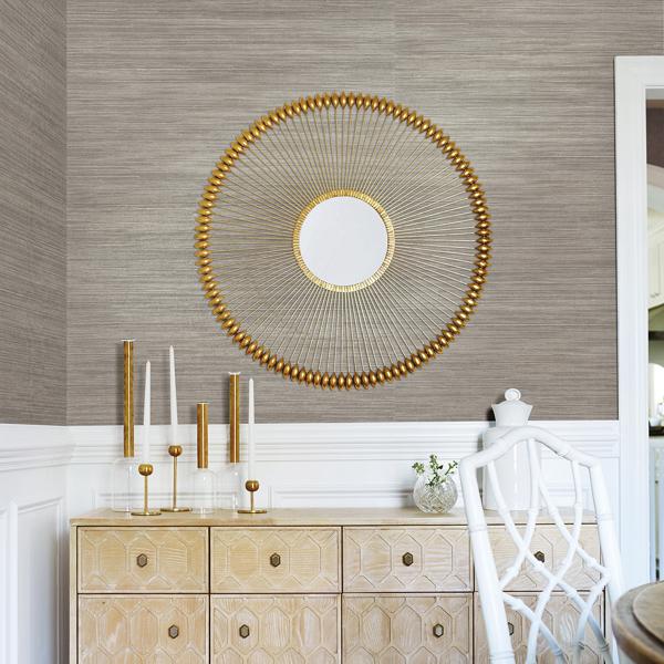 A Street Prints Tagum Grey Grasscloth Wallpaper
