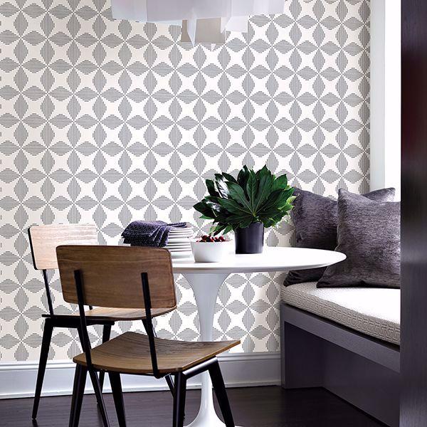 A Street Prints Telestar Black Geometric Wallpaper
