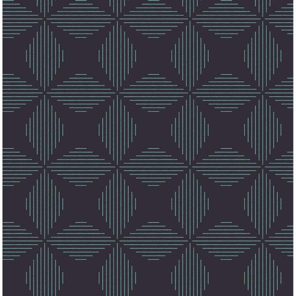 a street prints Telestar Navy Geometric Wallpaper