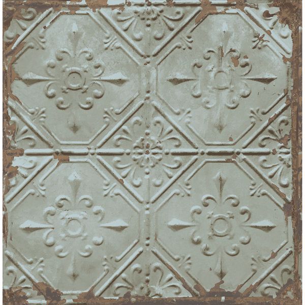 a street prints Tin Ceiling Teal Distressed Tiles