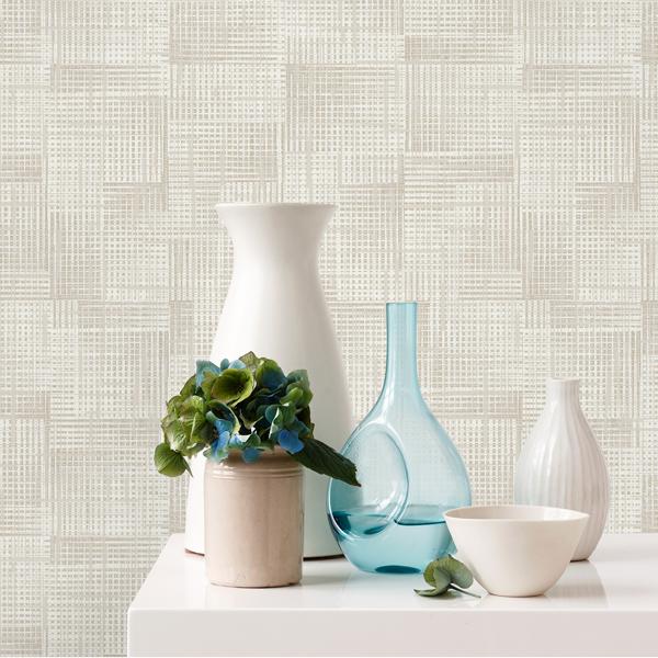 A Street Prints Ting Cream Lattice Wallpaper