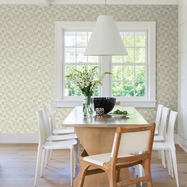 A Street Prints Ting Sage Abstract Woven Wallpaper