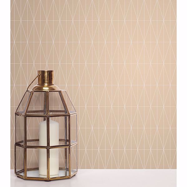 A Street Prints Tofta Beige Geometric Wallpaper