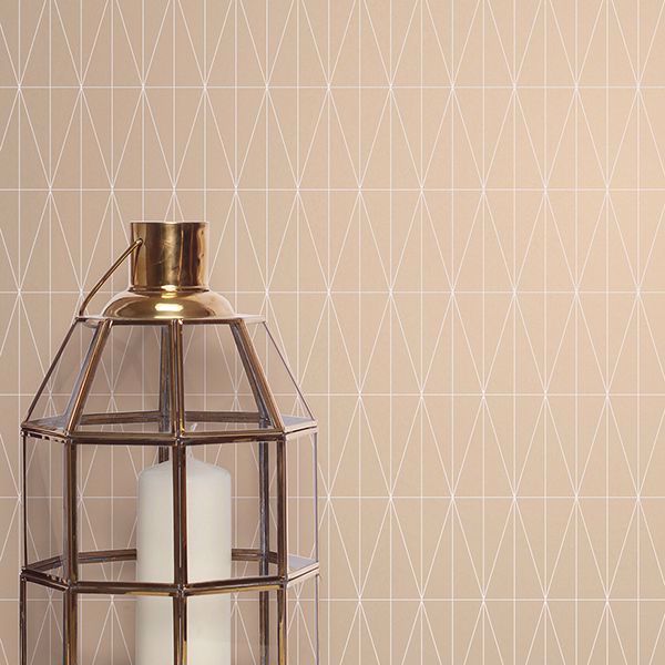 A Street Prints Tofta Beige Geometric Wallpaper