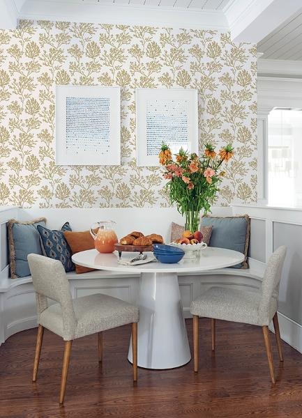 A Street Prints Tortuga Gold Coral Weave Wallpaper