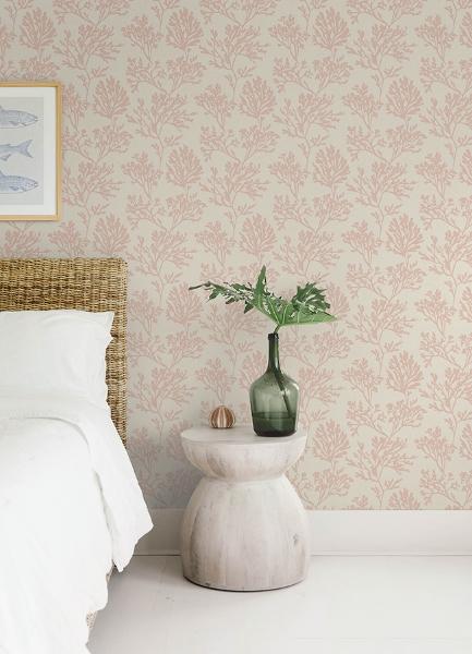 A Street Prints Tortuga Pink Coral Weave Wallpaper