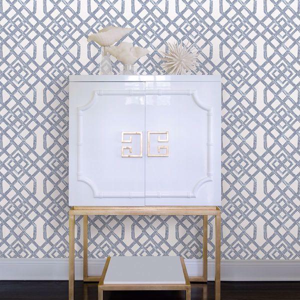 A Street Prints Traverse Blue Trellis Wallpaper