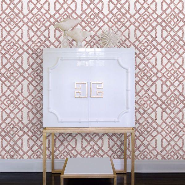 A Street Prints Traverse Red Trellis Wallpaper