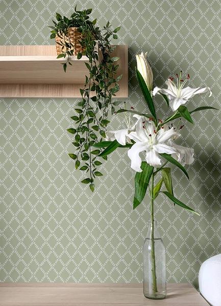 A Street Prints Trevor Moss Leaf Trellis Wallpaper