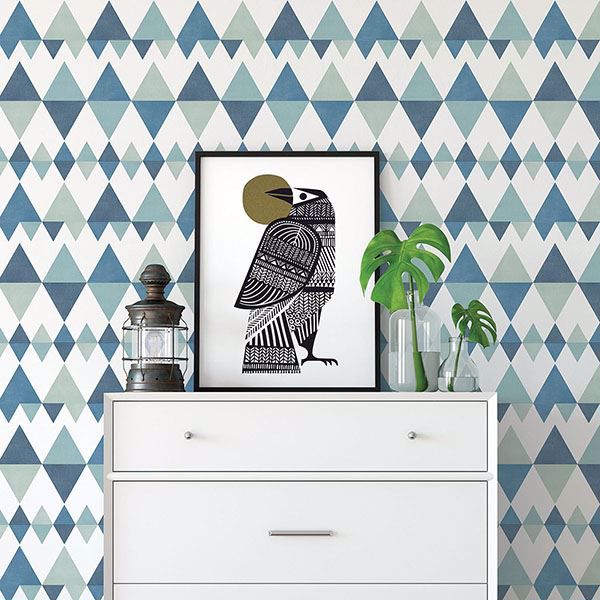 A Street Prints Trilogy Blue Geometric Wallpaper