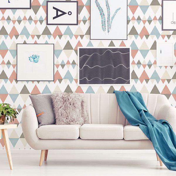 A Street Prints Trilogy Coral Geometric Wallpaper