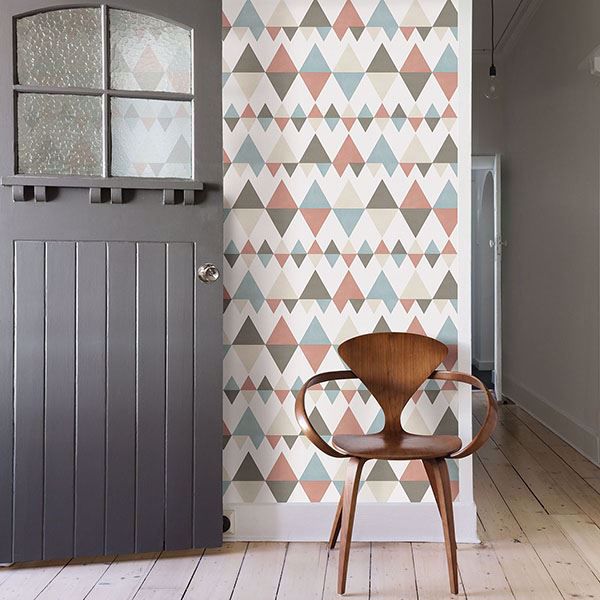 A Street Prints Trilogy Coral Geometric Wallpaper