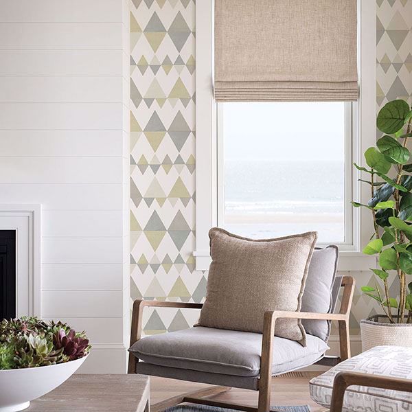A Street Prints Trilogy Sage Geometric Wallpaper