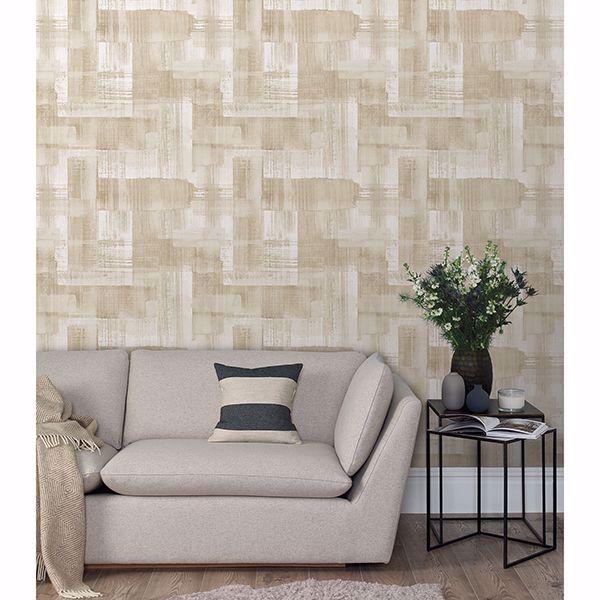 A Street Prints Trosa Beige Brushstroke Wallpaper
