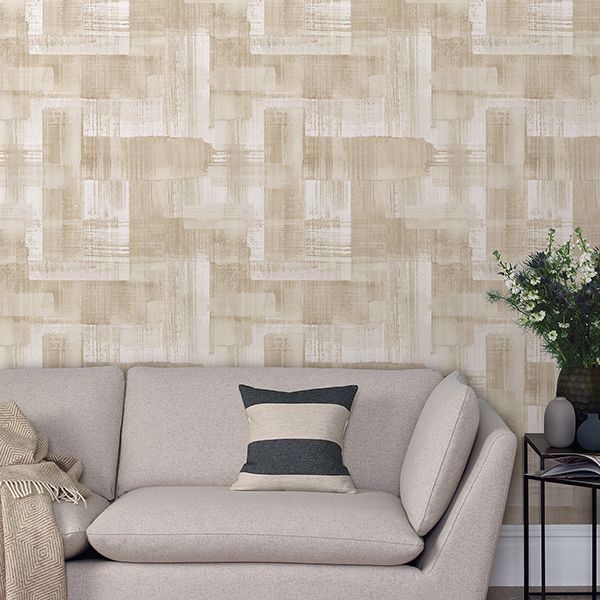 A Street Prints Trosa Beige Brushstroke Wallpaper