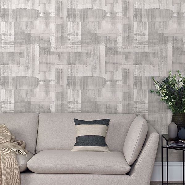 A Street Prints Trosa Grey Brushstroke Wallpaper