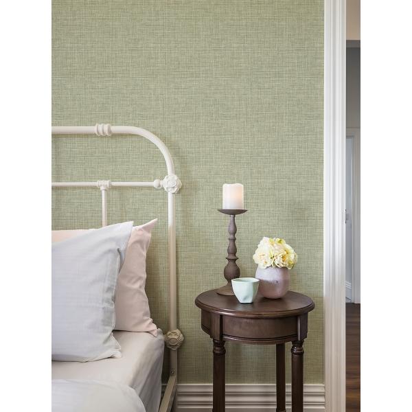 A Street Prints Tuckernuck Green Linen Wallpaper