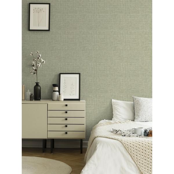 A Street Prints Tuckernuck Green Linen Wallpaper
