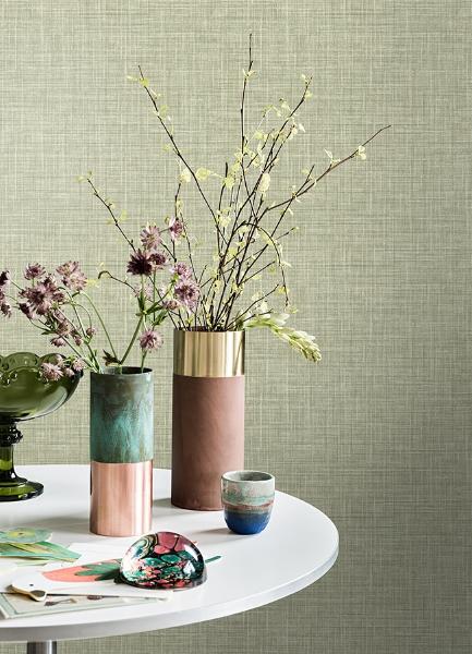 A Street Prints Tuckernuck Green Linen Wallpaper