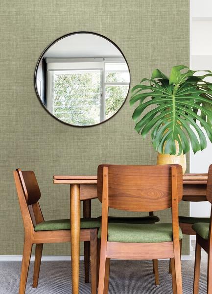 A Street Prints Tuckernuck Green Linen Wallpaper