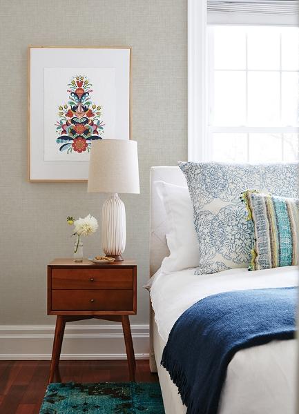 A Street Prints Tuckernuck Taupe Linen Wallpaper