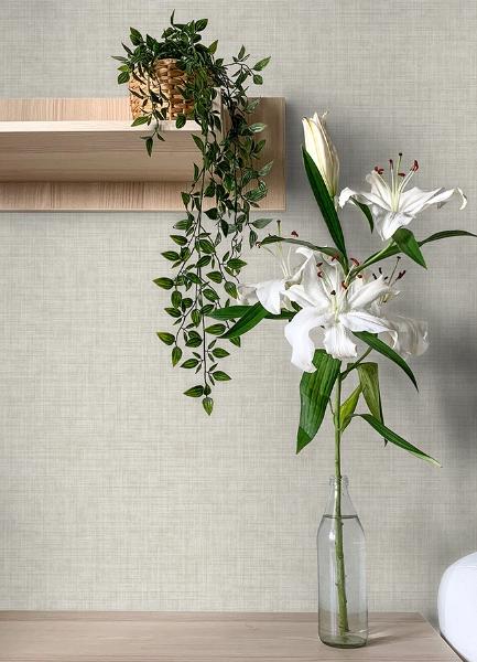 A Street Prints Tuckernuck Taupe Linen Wallpaper