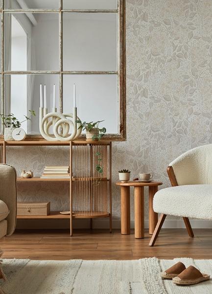 A Street Prints Turi Khaki Twining Vines Wallpaper