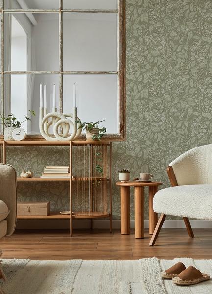 A Street Prints Turi Moss Twining Vines Wallpaper