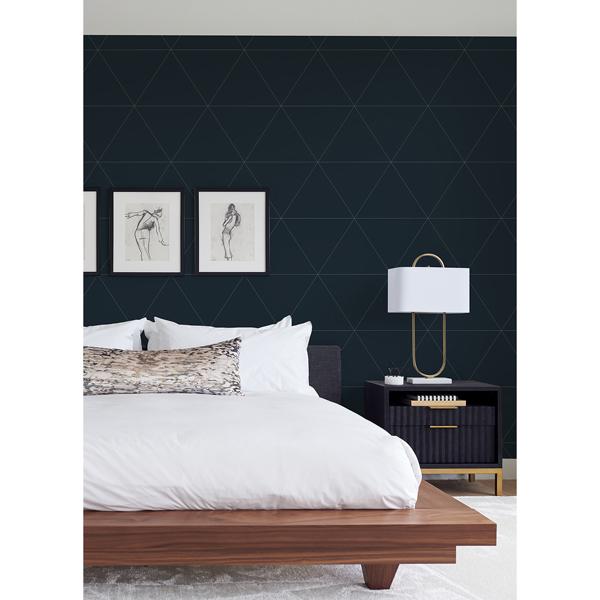 A Street Prints Twilight Black Geometric Wallpaper