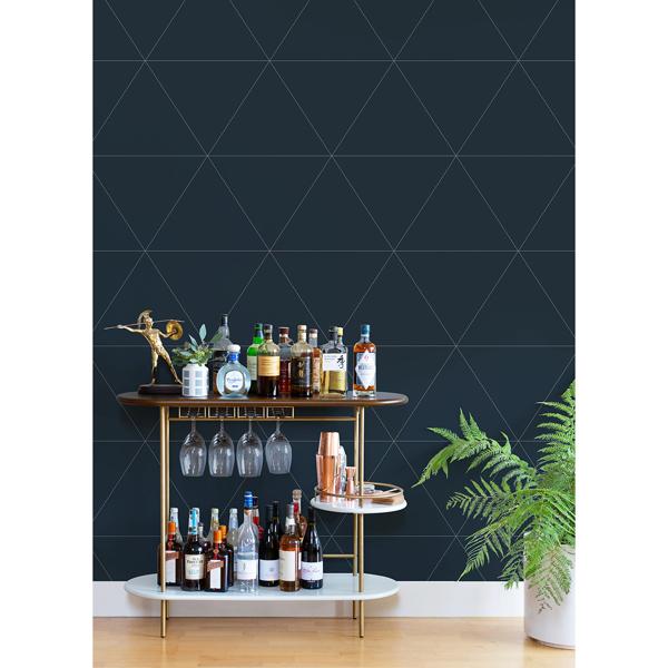 A Street Prints Twilight Black Geometric Wallpaper
